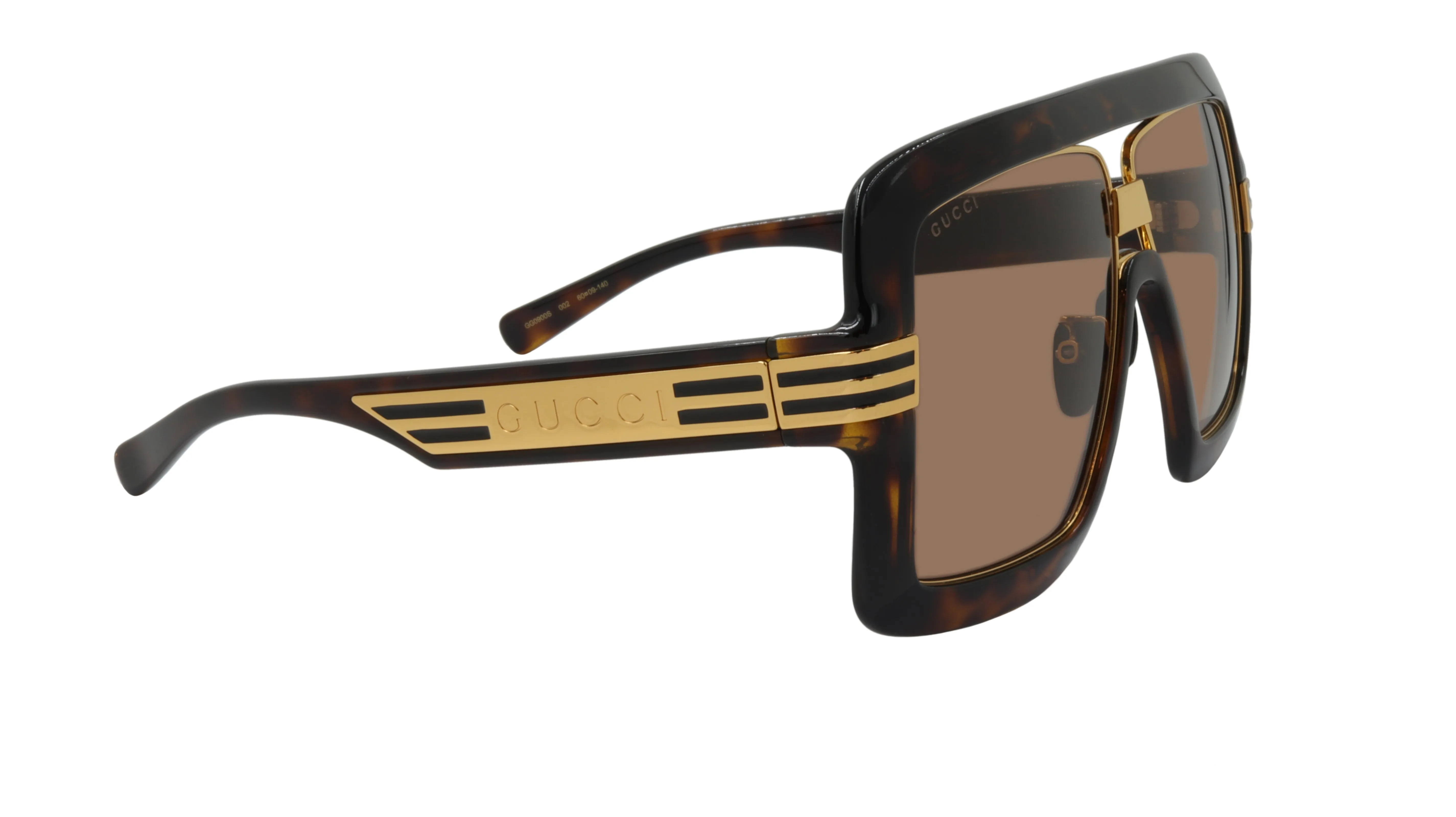 Gucci Sunglasses Oversized Frame in Brown and Gold