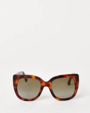 Gucci Tortoise Oversized Logo GG0163S Sunglasses
