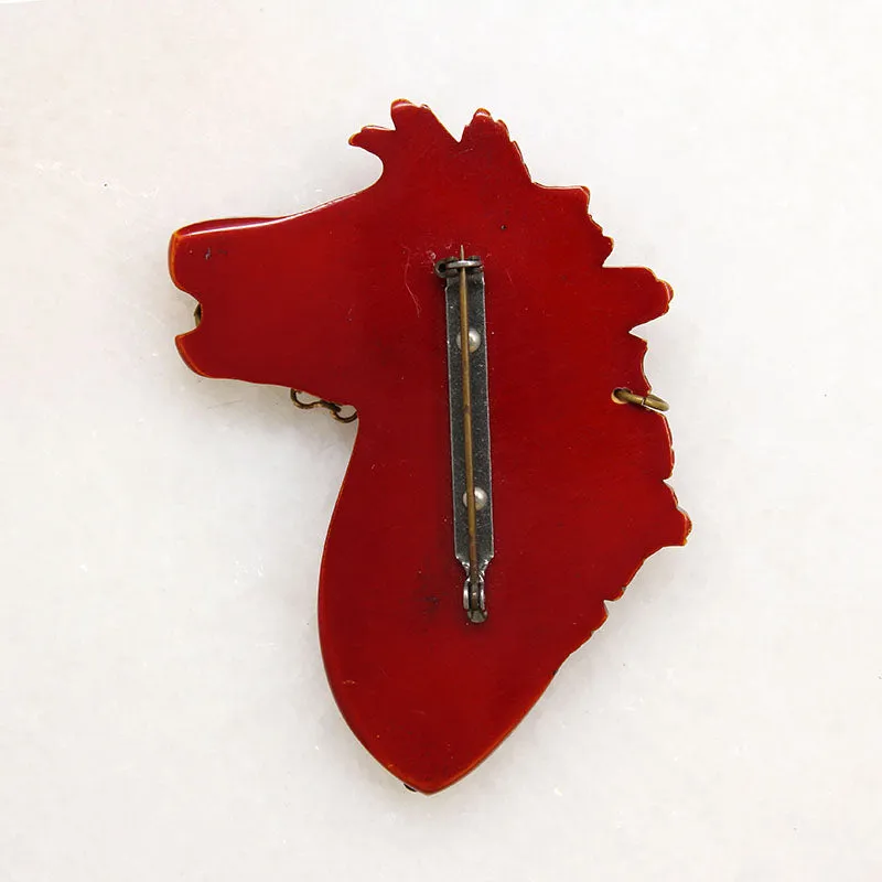 Handsome Horse Head Bakelite Brooch