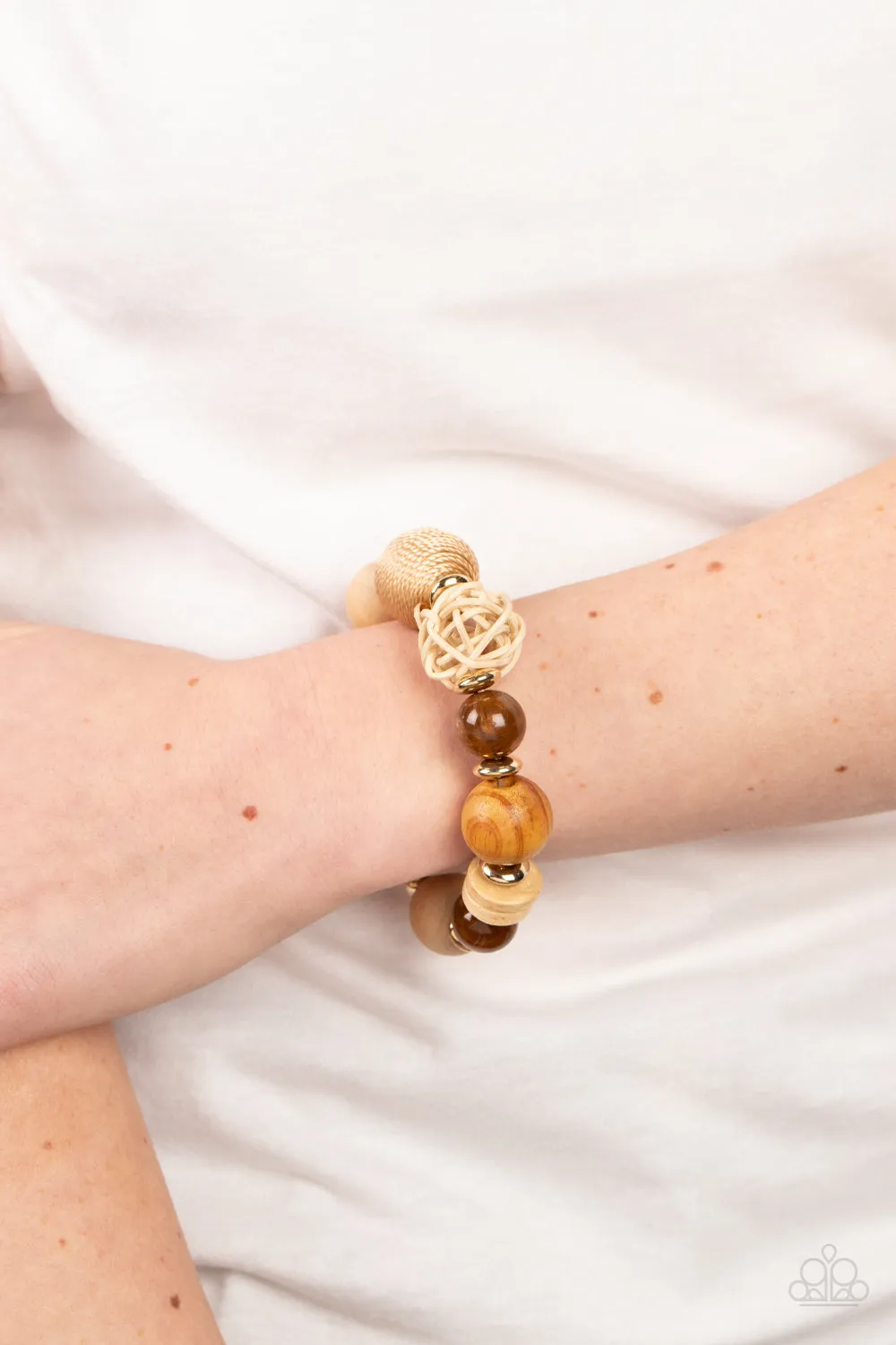 Happily Homespun Brown Bracelet Paparazzi