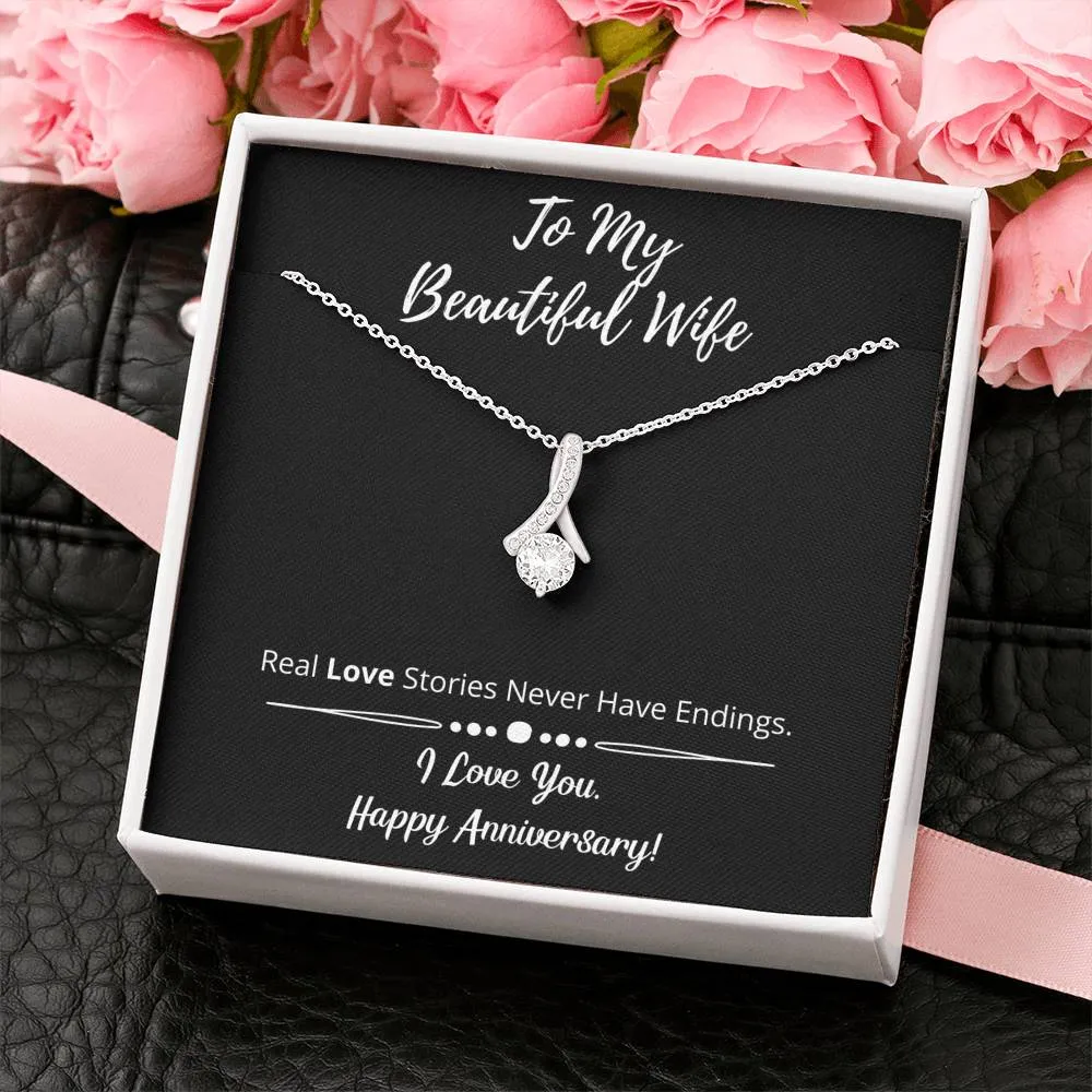 Happy Anniversary Ribbon Necklace