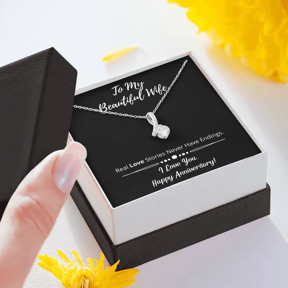 Happy Anniversary Ribbon Necklace