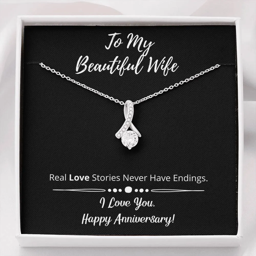 Happy Anniversary Ribbon Necklace