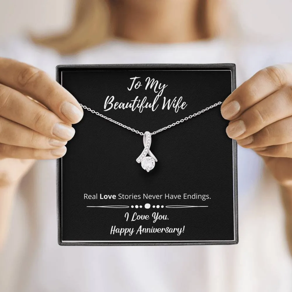 Happy Anniversary Ribbon Necklace