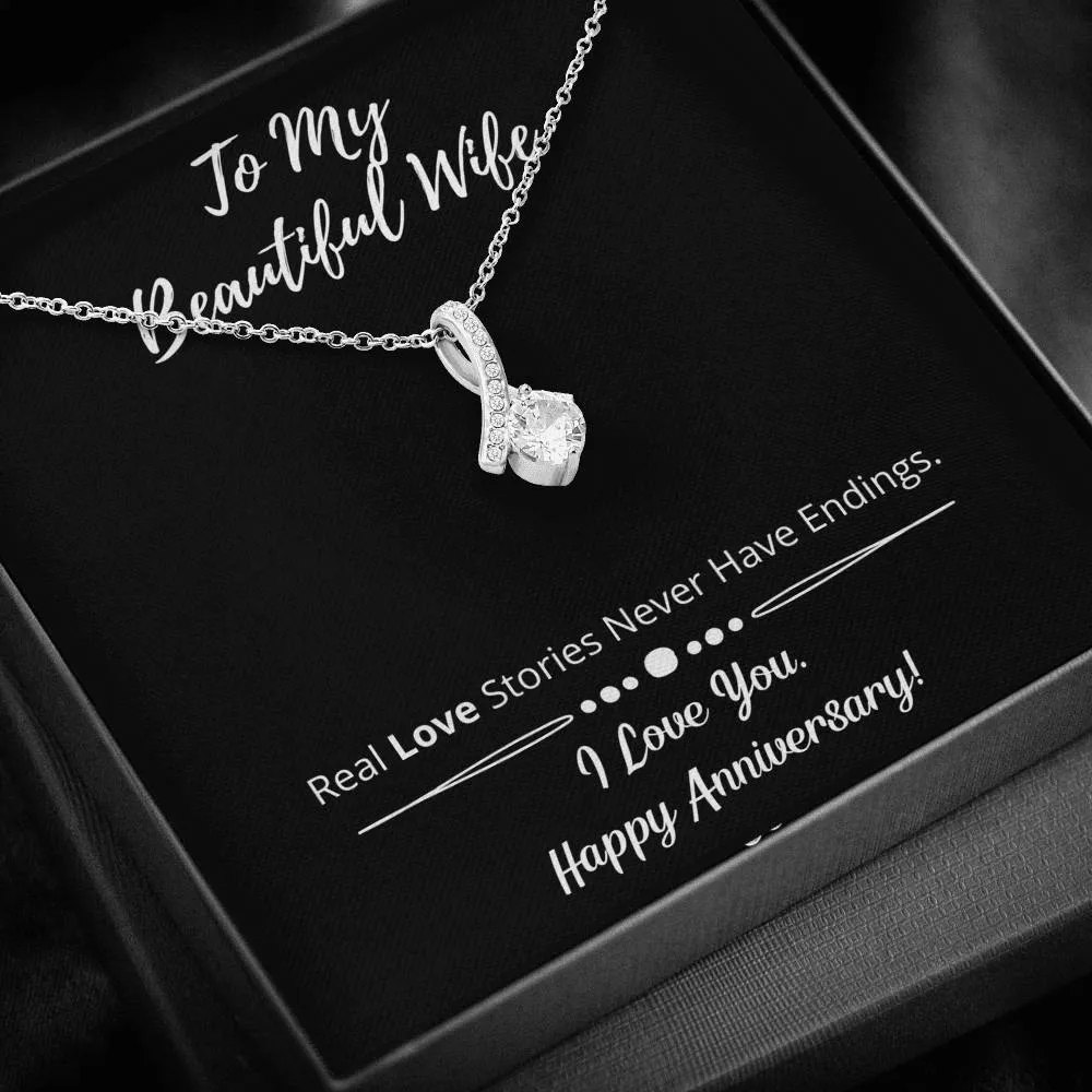 Happy Anniversary Ribbon Necklace
