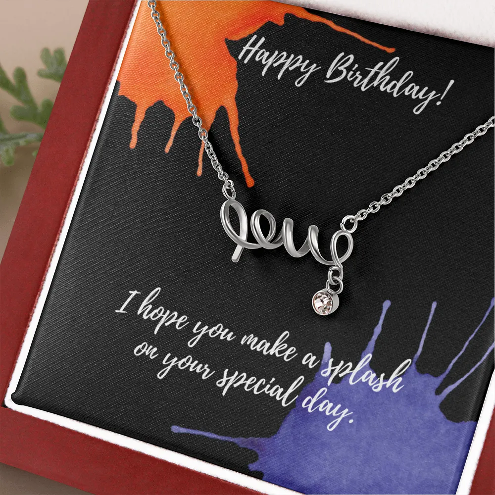 Happy Birthday "Love" Script Necklace