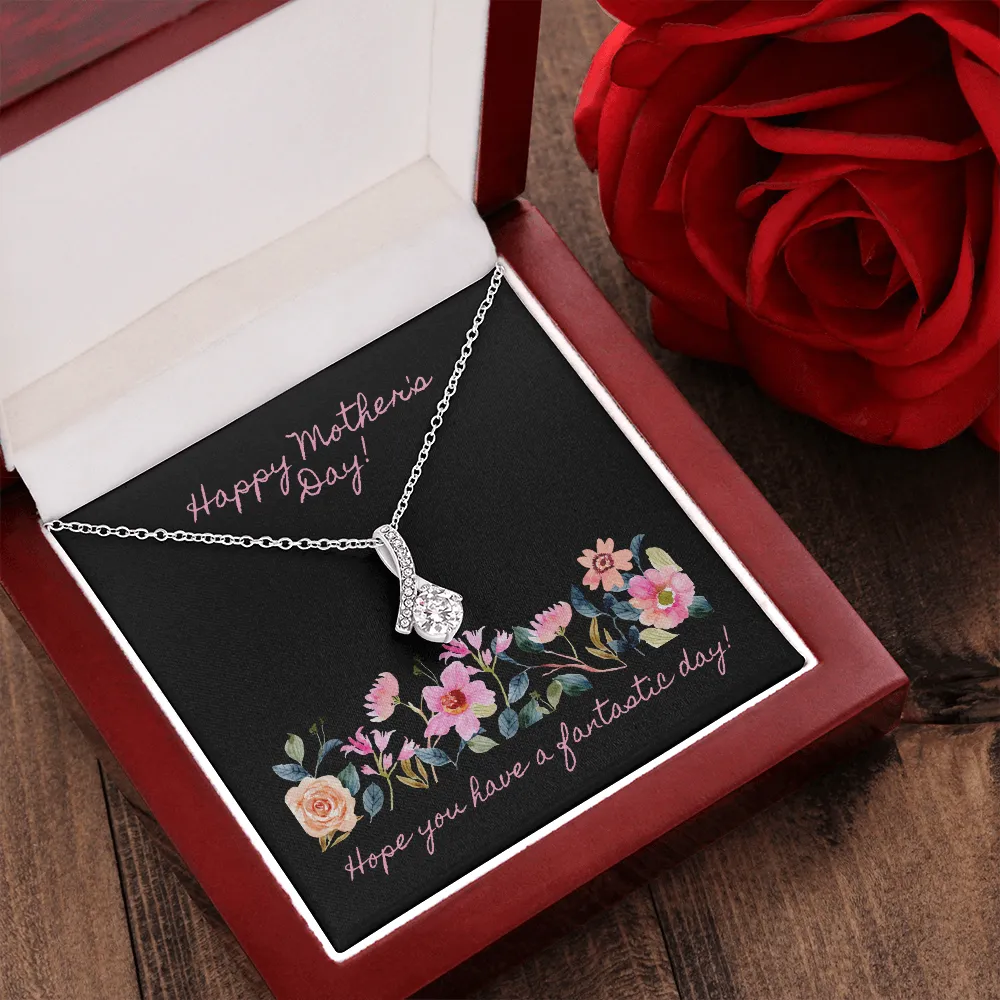Happy Mother's Day Pink Flowers Alluring Beauty Necklace