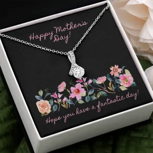 Happy Mother's Day Pink Flowers Alluring Beauty Necklace