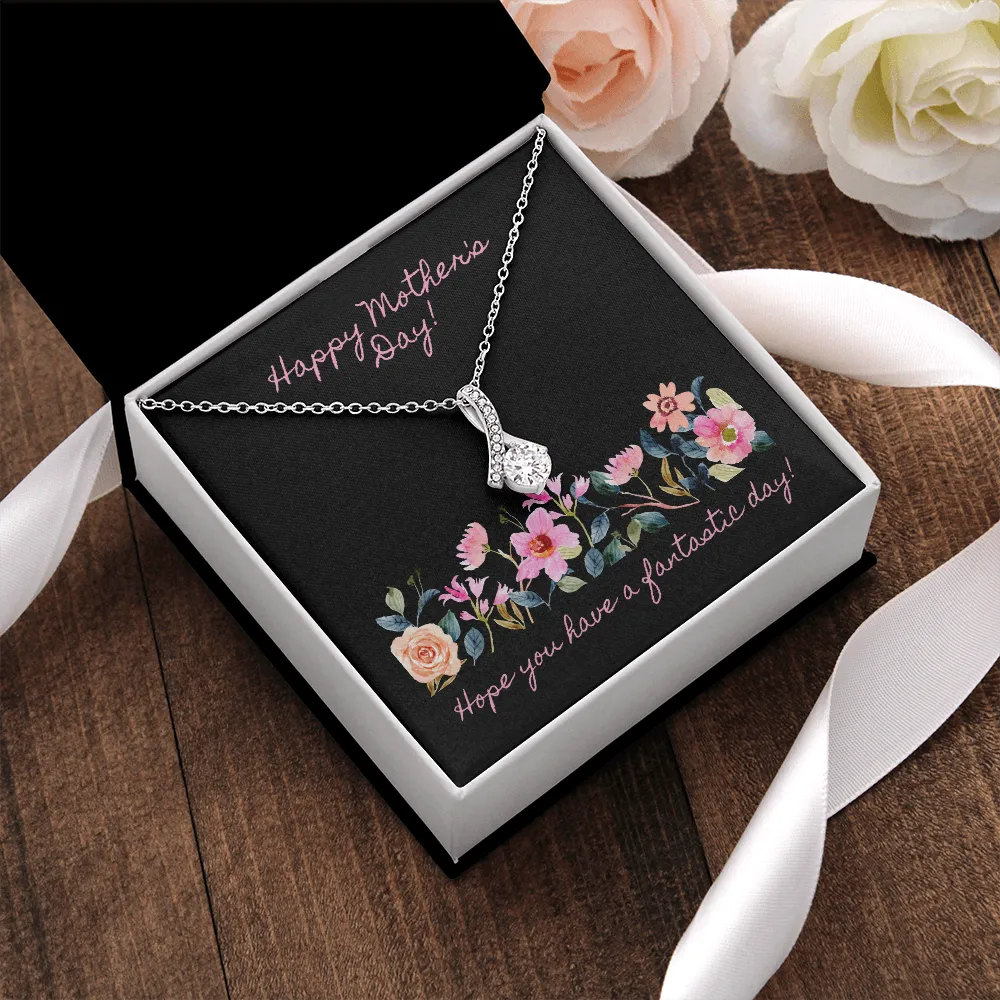 Happy Mother's Day Pink Flowers Alluring Beauty Necklace
