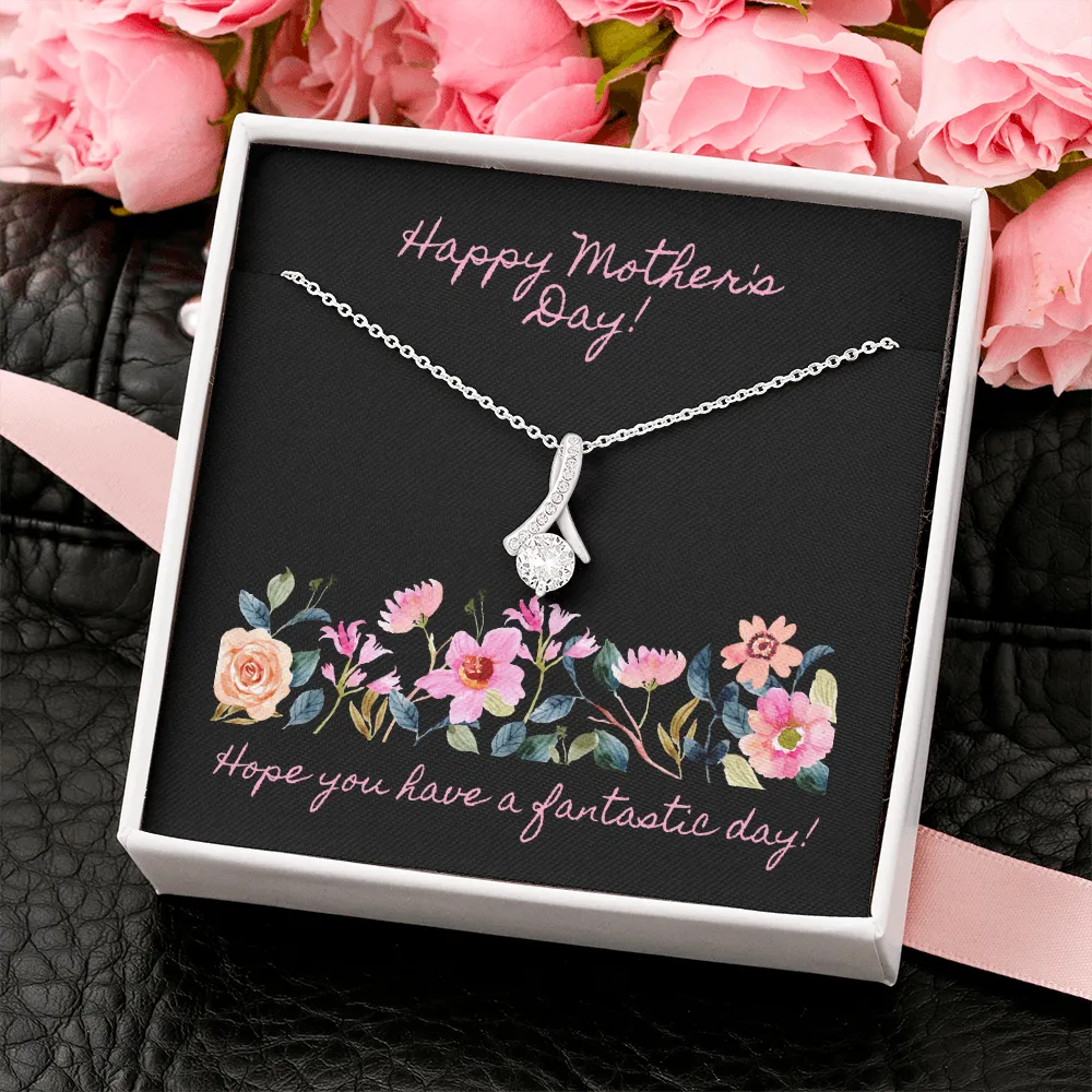 Happy Mother's Day Pink Flowers Alluring Beauty Necklace