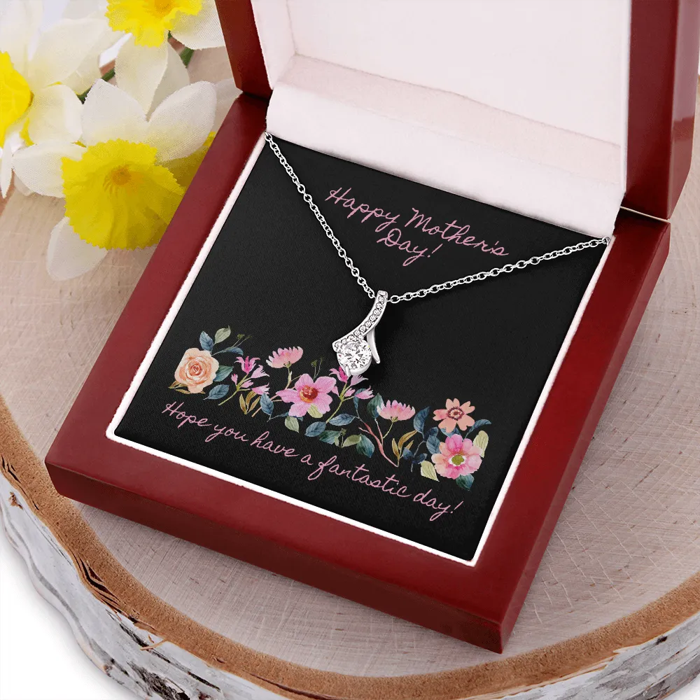 Happy Mother's Day Pink Flowers Alluring Beauty Necklace