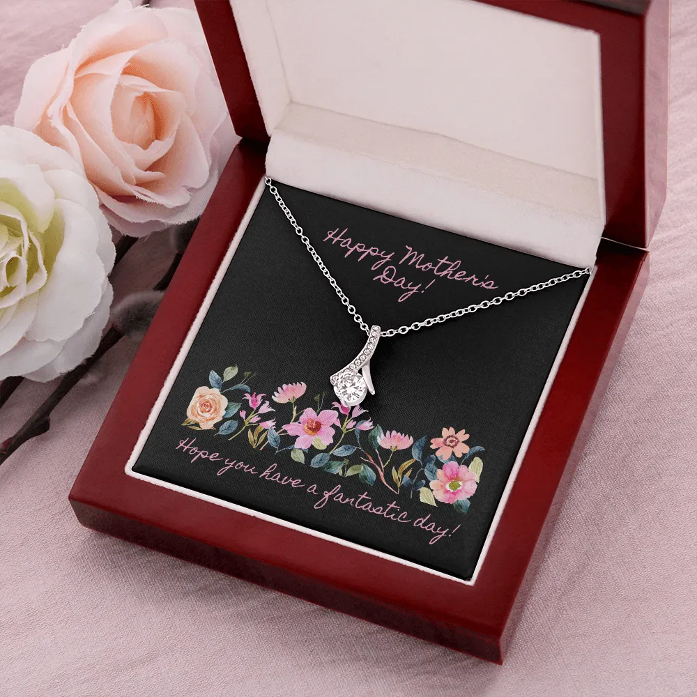 Happy Mother's Day Pink Flowers Alluring Beauty Necklace