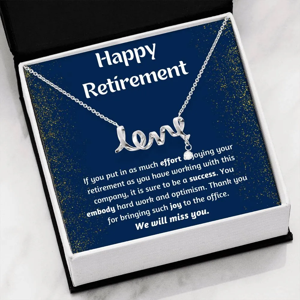 Happy Retirement Love Necklace