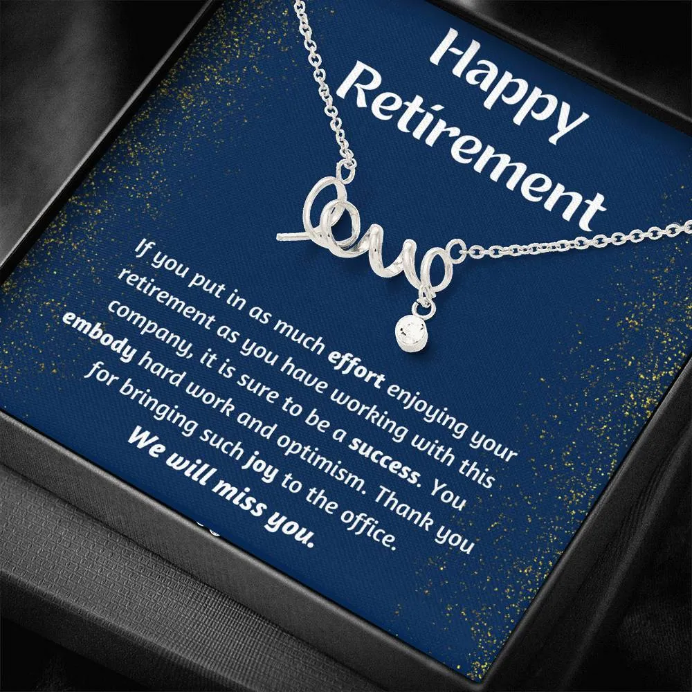 Happy Retirement Love Necklace
