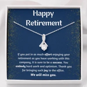 Happy Retirement Ribbon Necklace