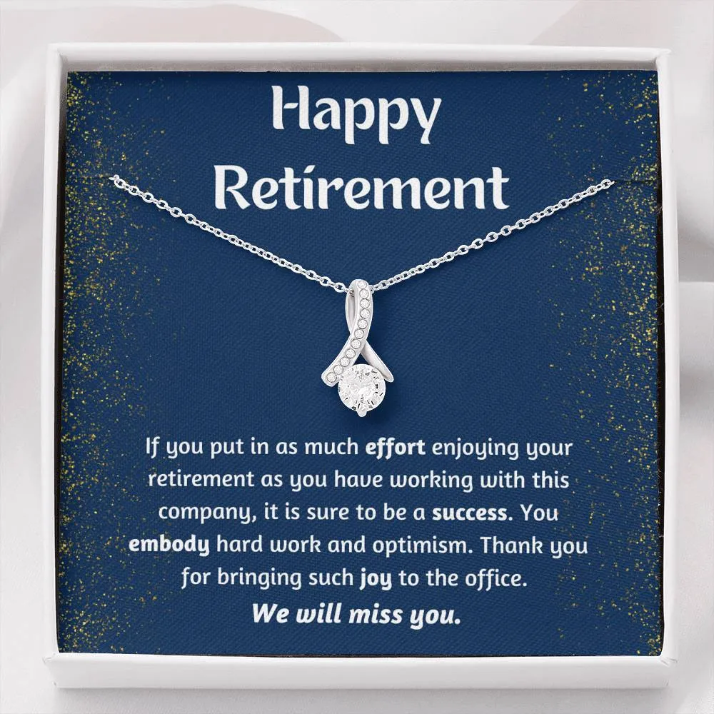 Happy Retirement Ribbon Necklace