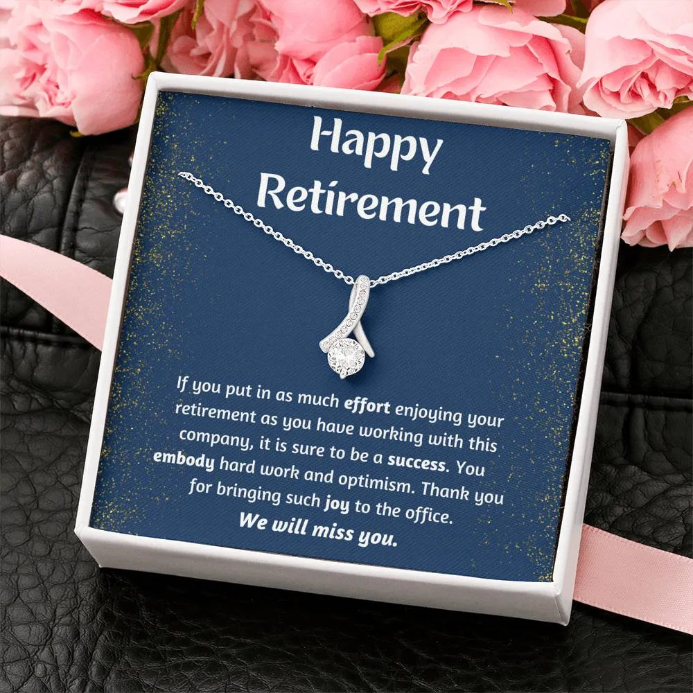 Happy Retirement Ribbon Necklace