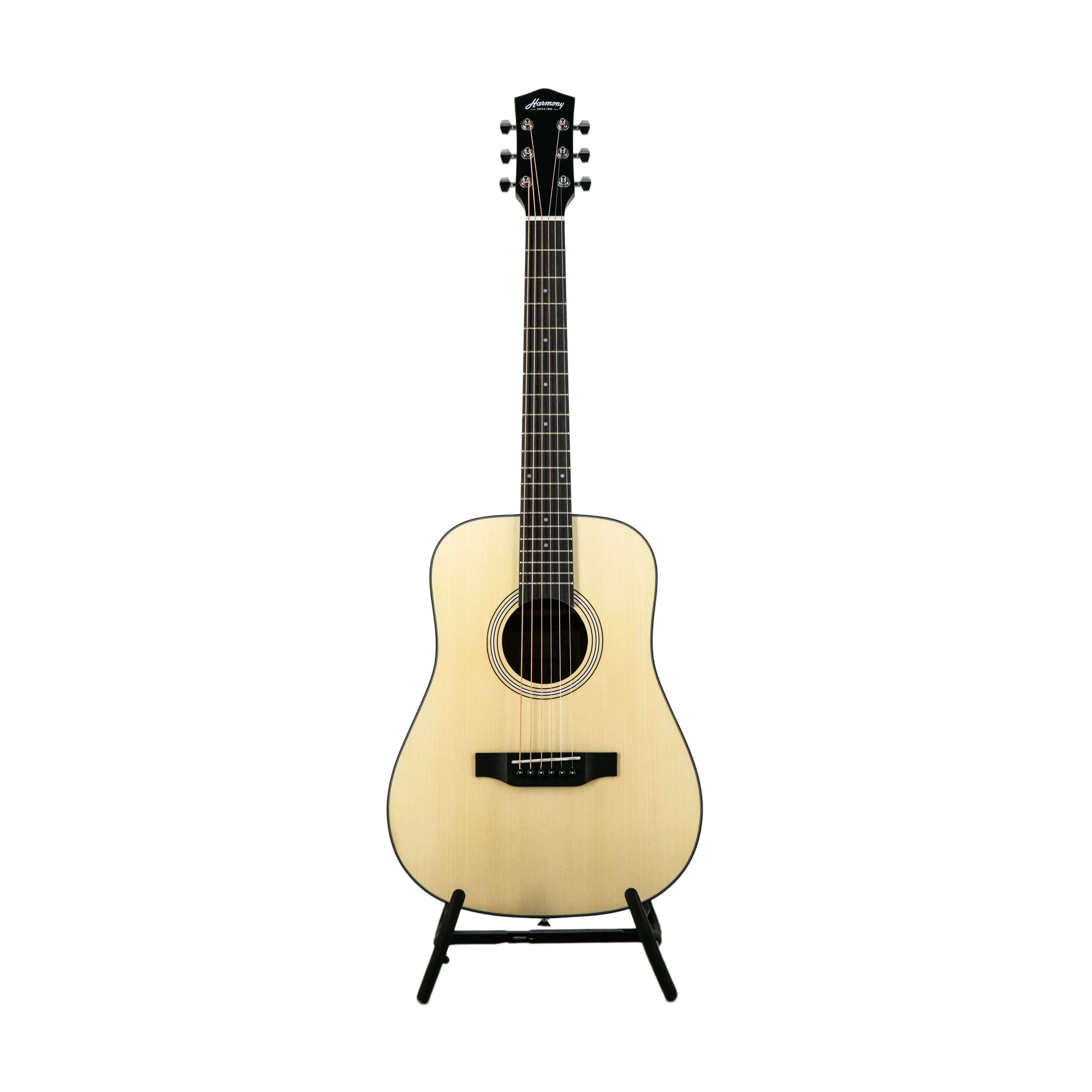 Harmony Foundation Series Terra Petite Dreadnought Acoustic Guitar Bundle, Natural Satin
