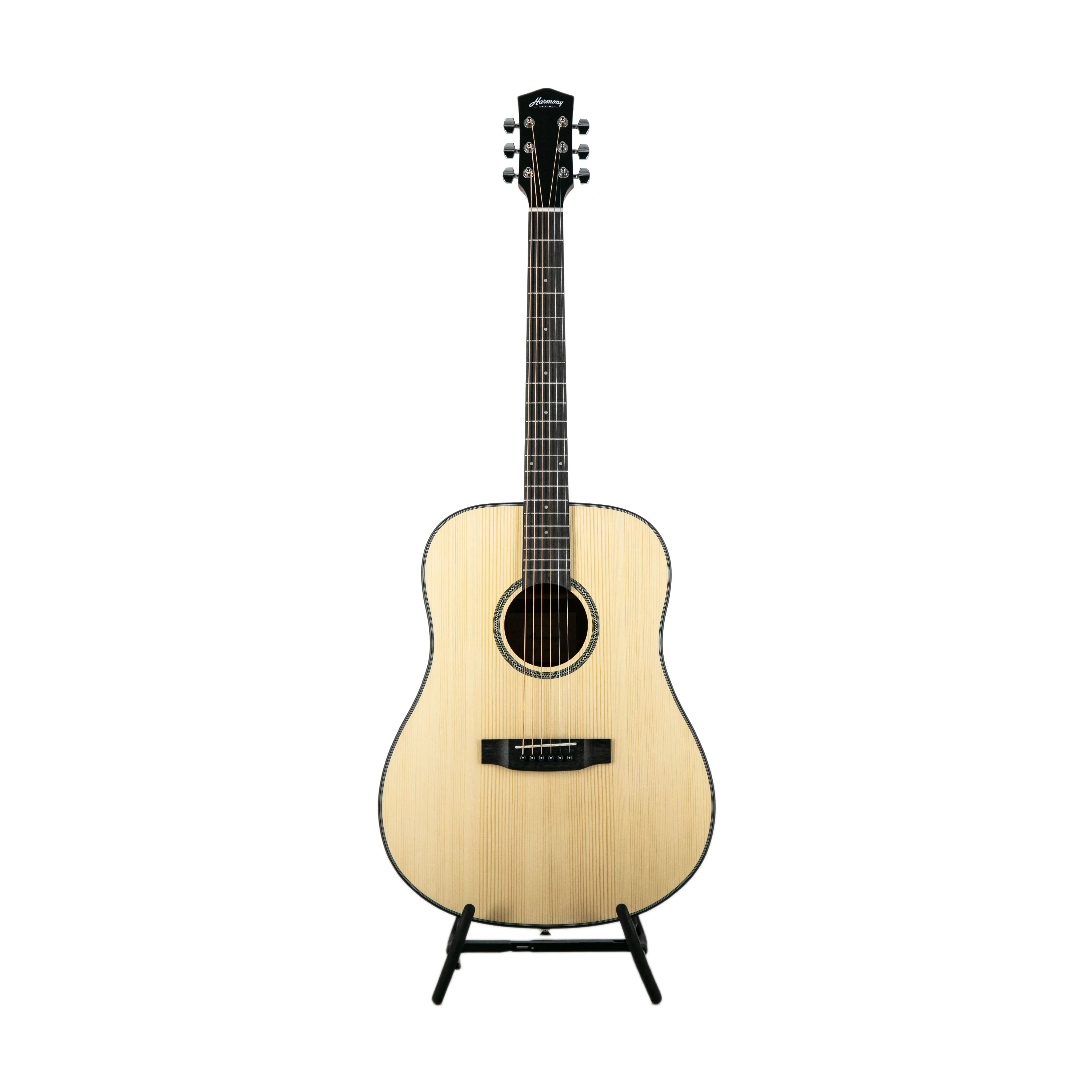 Harmony Foundation Series Terra ST Dreadnought Acoustic Guitar Bundle, Natural Satin