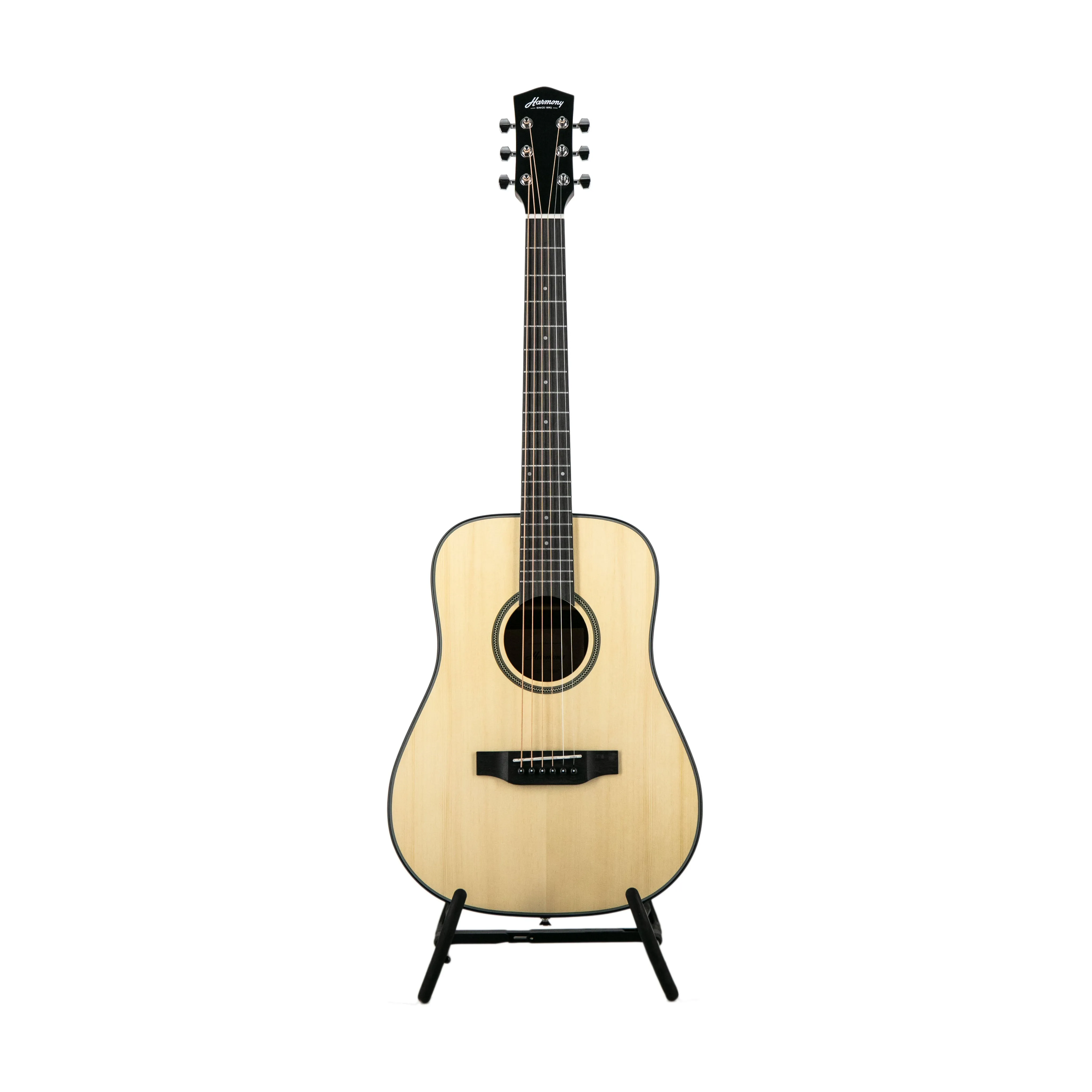 Harmony Foundation Series Terra ST Petite Dreadnought Acoustic Guitar Bundle, Natural Satin
