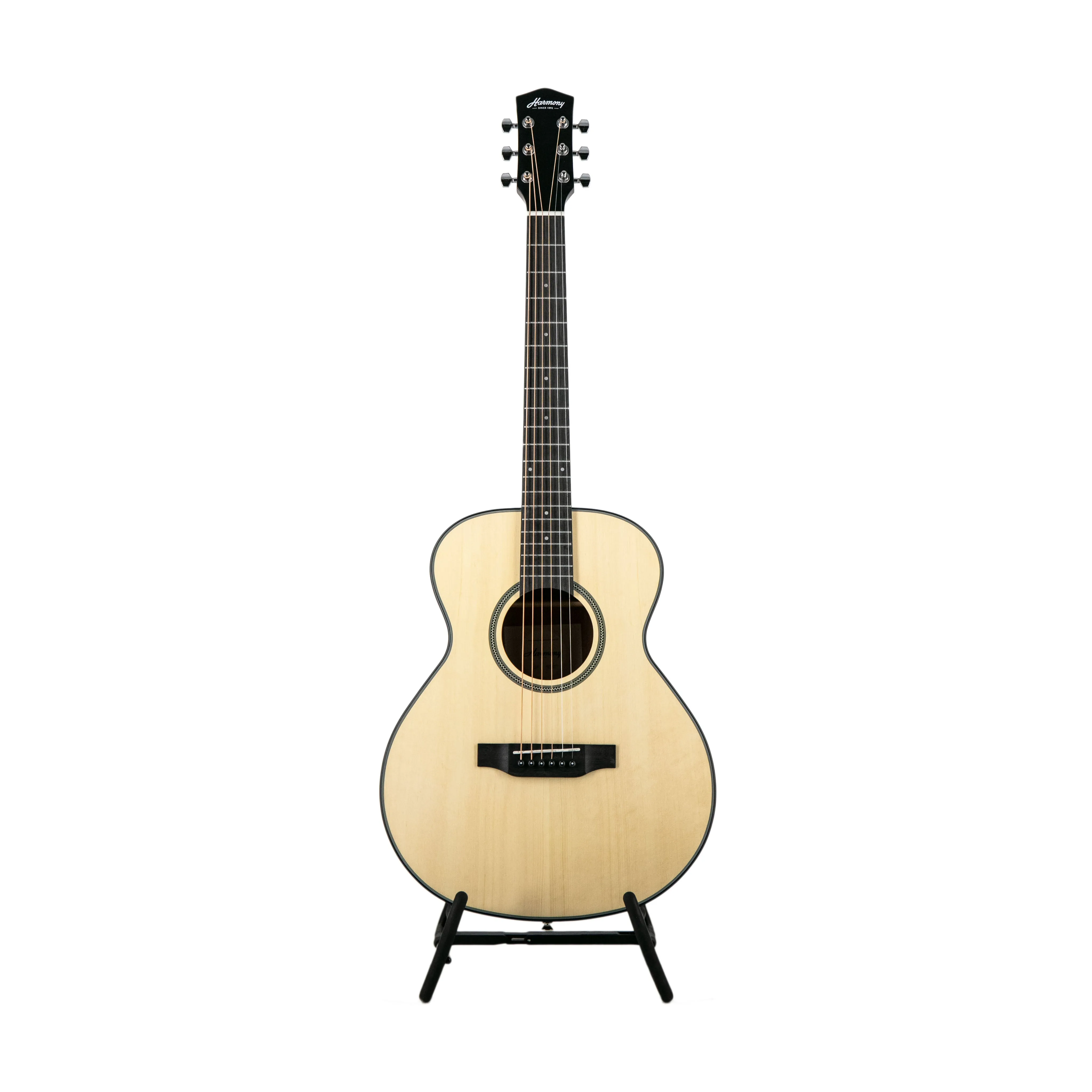 Harmony Foundation Series Terra ST Petite OM Acoustic Guitar Bundle, Natural Satin