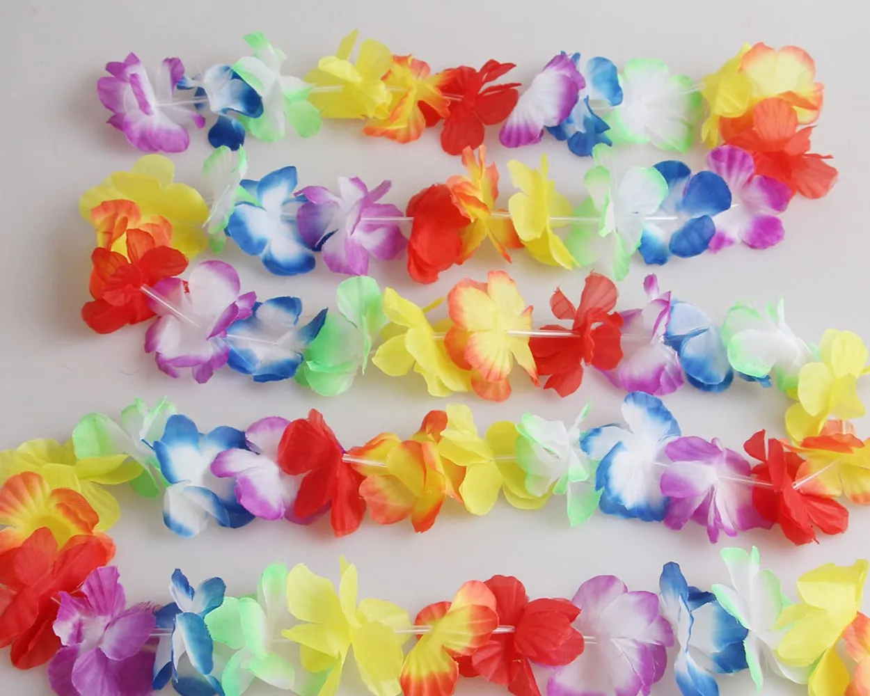 Hawaiian Flower Lei Garland 6 Meters 4 Pieces Luau Party Decorations