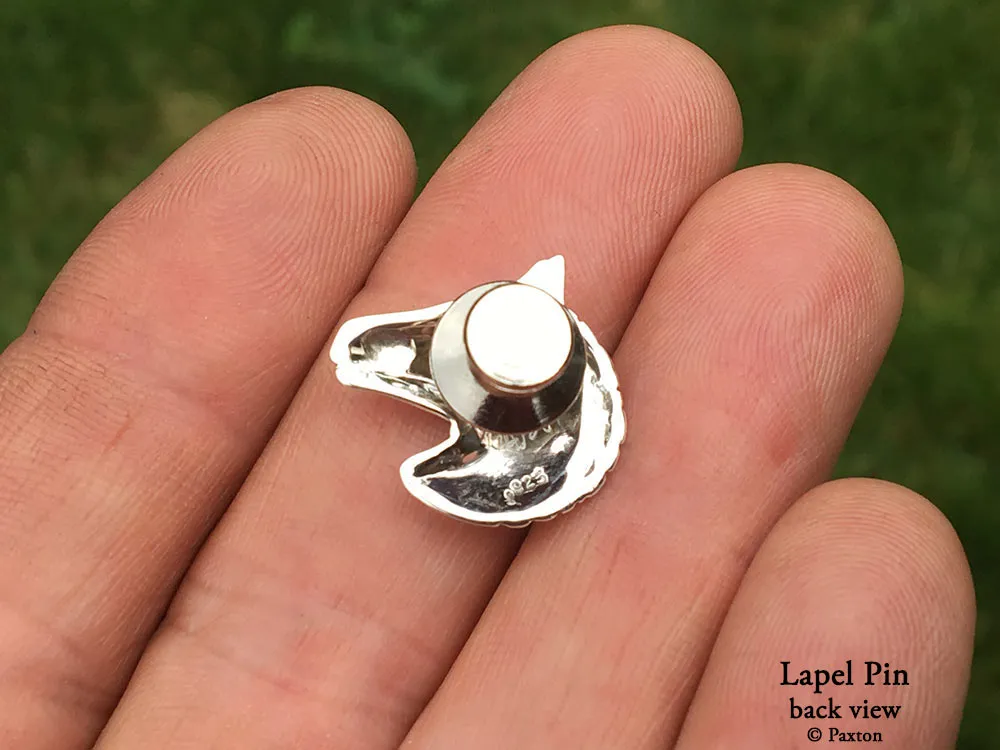 Horse Head Lapel Pin or Horse Head Brooch Sterling Silver