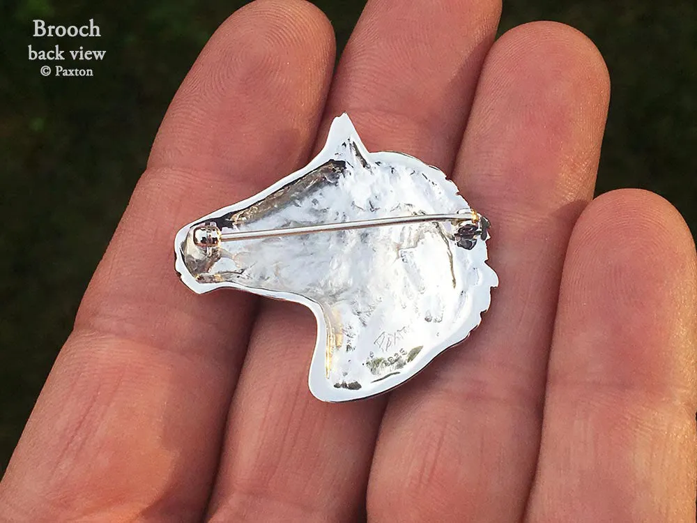 Horse Head Lapel Pin or Horse Head Brooch Sterling Silver