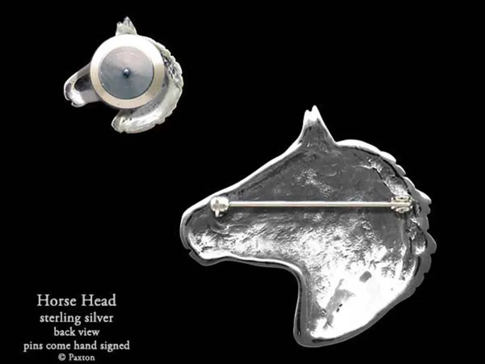 Horse Head Lapel Pin or Horse Head Brooch Sterling Silver