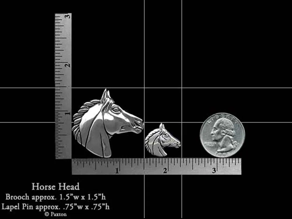 Horse Head Lapel Pin or Horse Head Brooch Sterling Silver