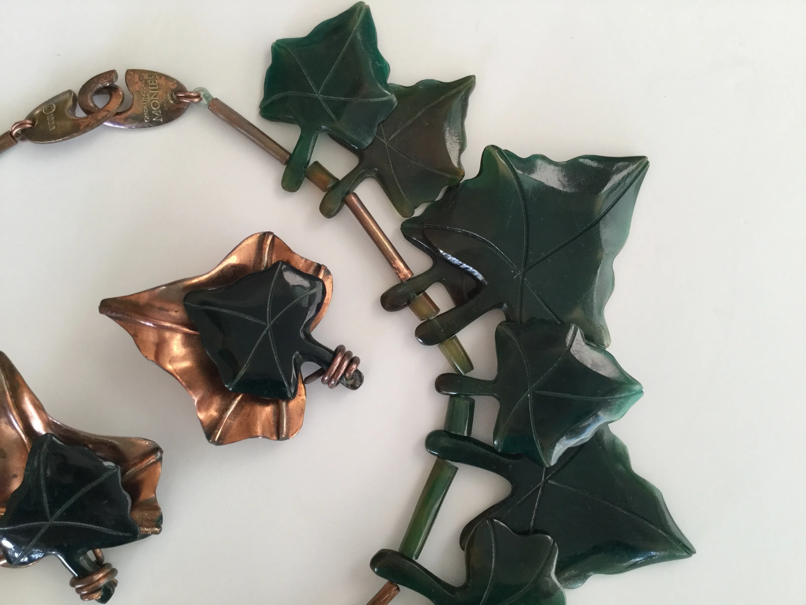 Huge Gerda Lynggaard Monies Ivy Set. Bakelite and Copper. 1988.