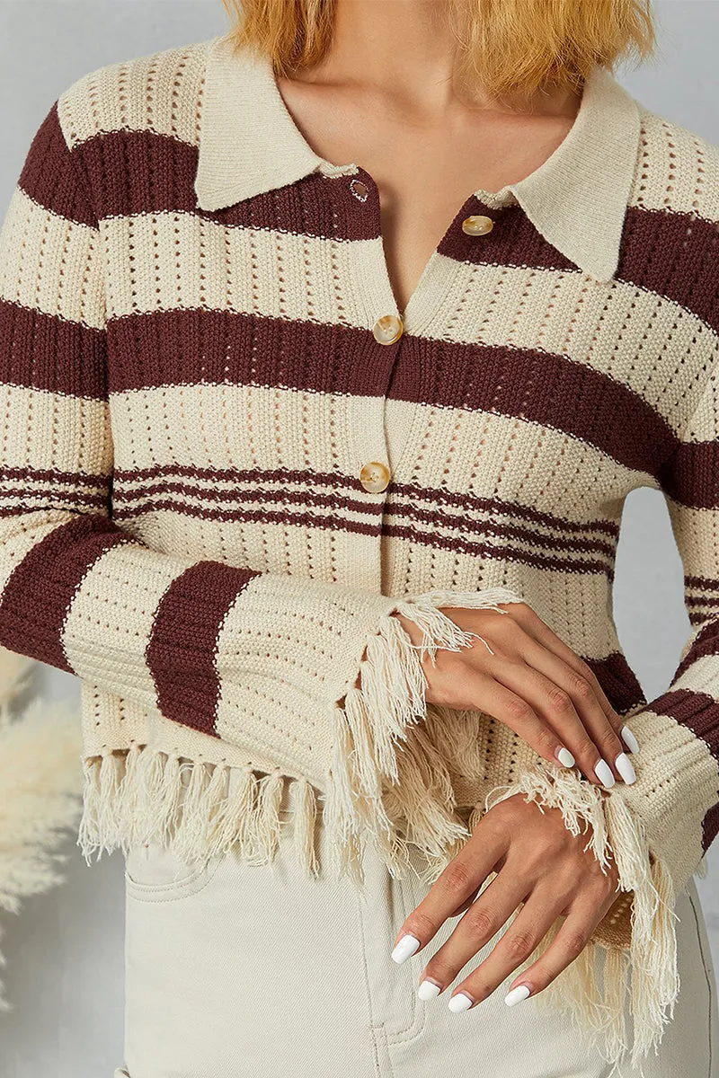 HWR1309 Stripe Fringe Jacket