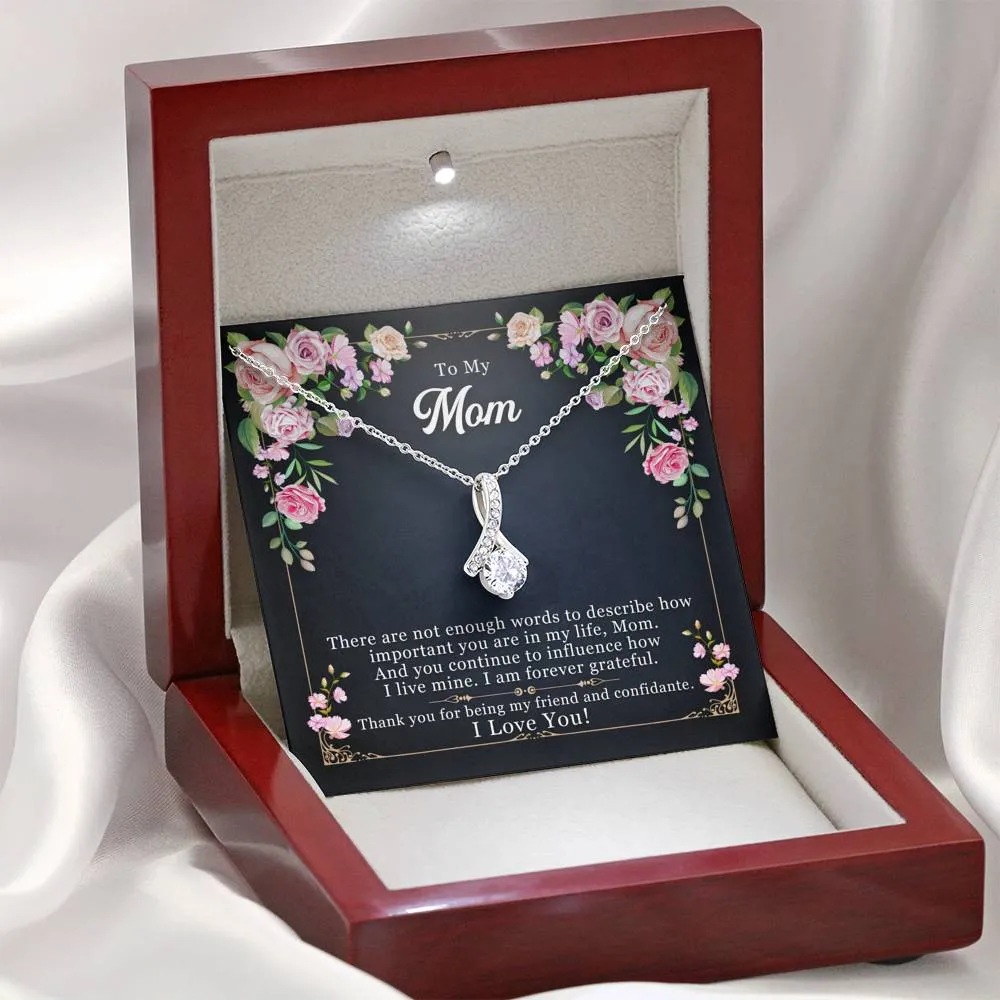 I am forever grateful-Alluring Beauty Solitaire Necklace for Mom