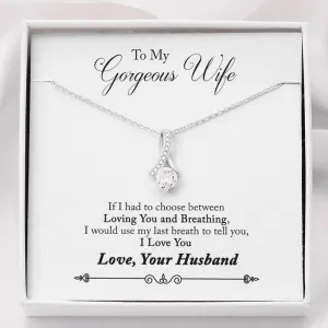 I love you-Alluring Beauty Solitaire Necklace for Wife