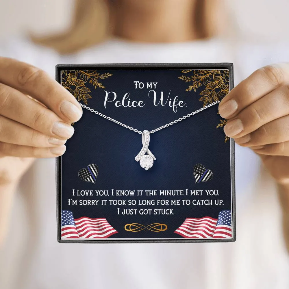 I loved you the minute I met you-Alluring Beauty Solitaire Necklace for Police Wife