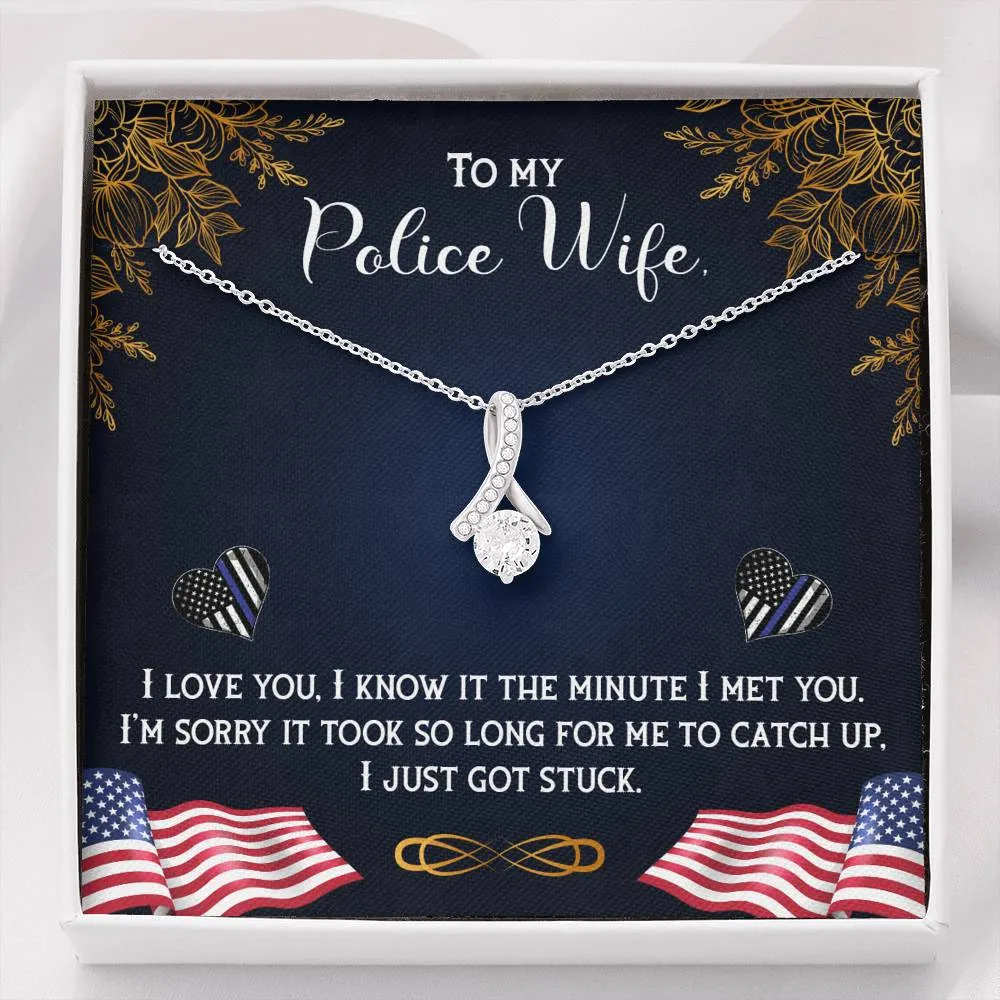 I loved you the minute I met you-Alluring Beauty Solitaire Necklace for Police Wife