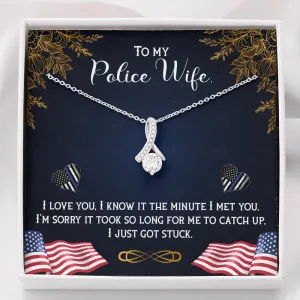I loved you the minute I met you-Alluring Beauty Solitaire Necklace for Police Wife