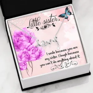 I smile-Scripted Love Necklace for Little Sister