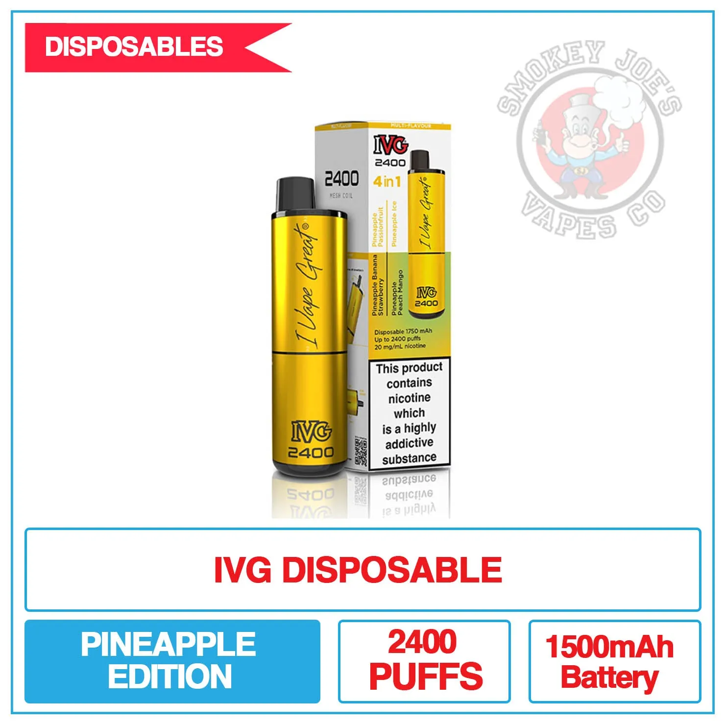 IVG 2400 - Multi Flavour 4 In 1 - Pineapple Edition