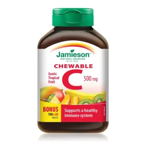 Jamieson Vitamin C 100 20 Chewable Tablets Tropical Fruit