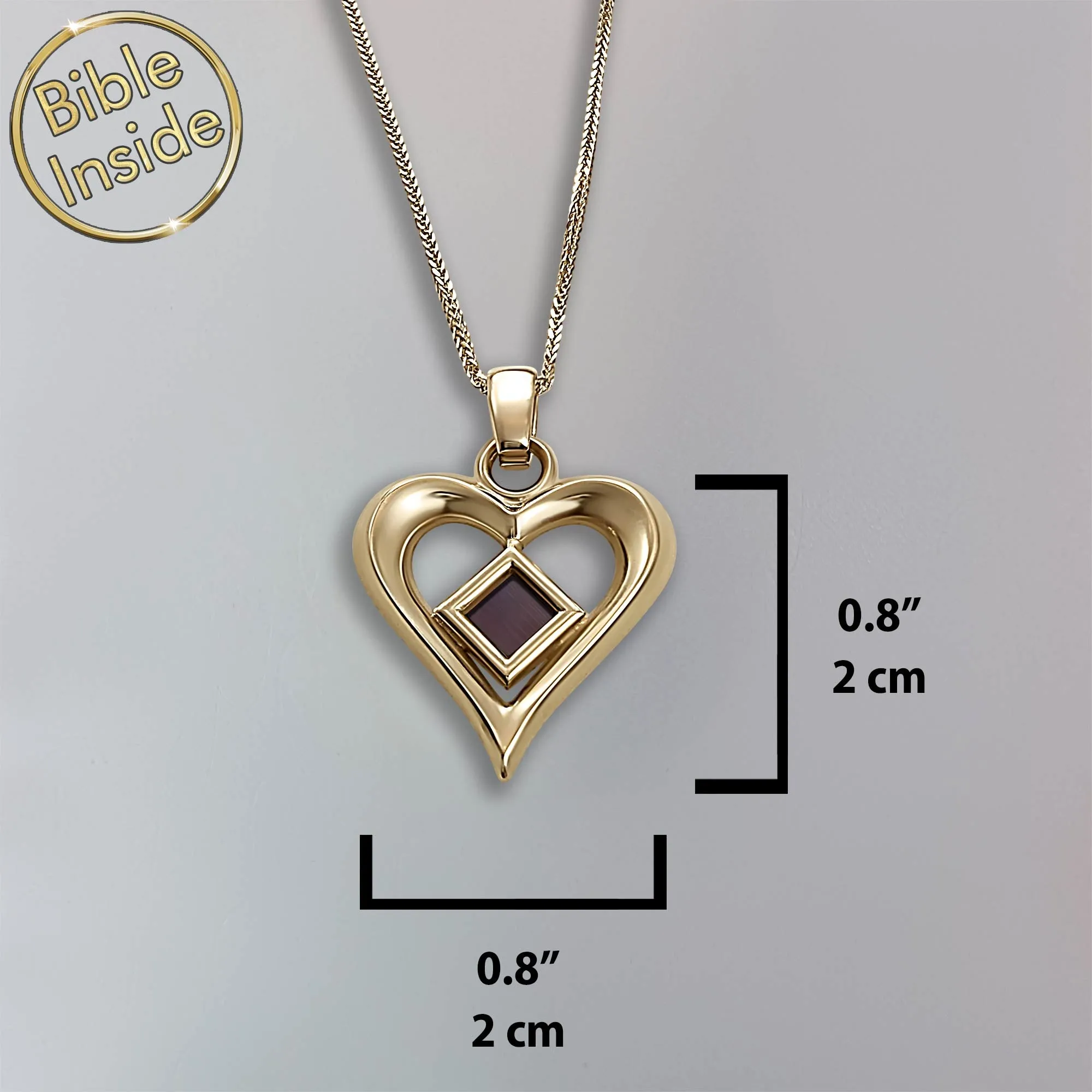 Jewelry For Her - Heart Design With Nano Bible - The Heart's Treasure Pendant