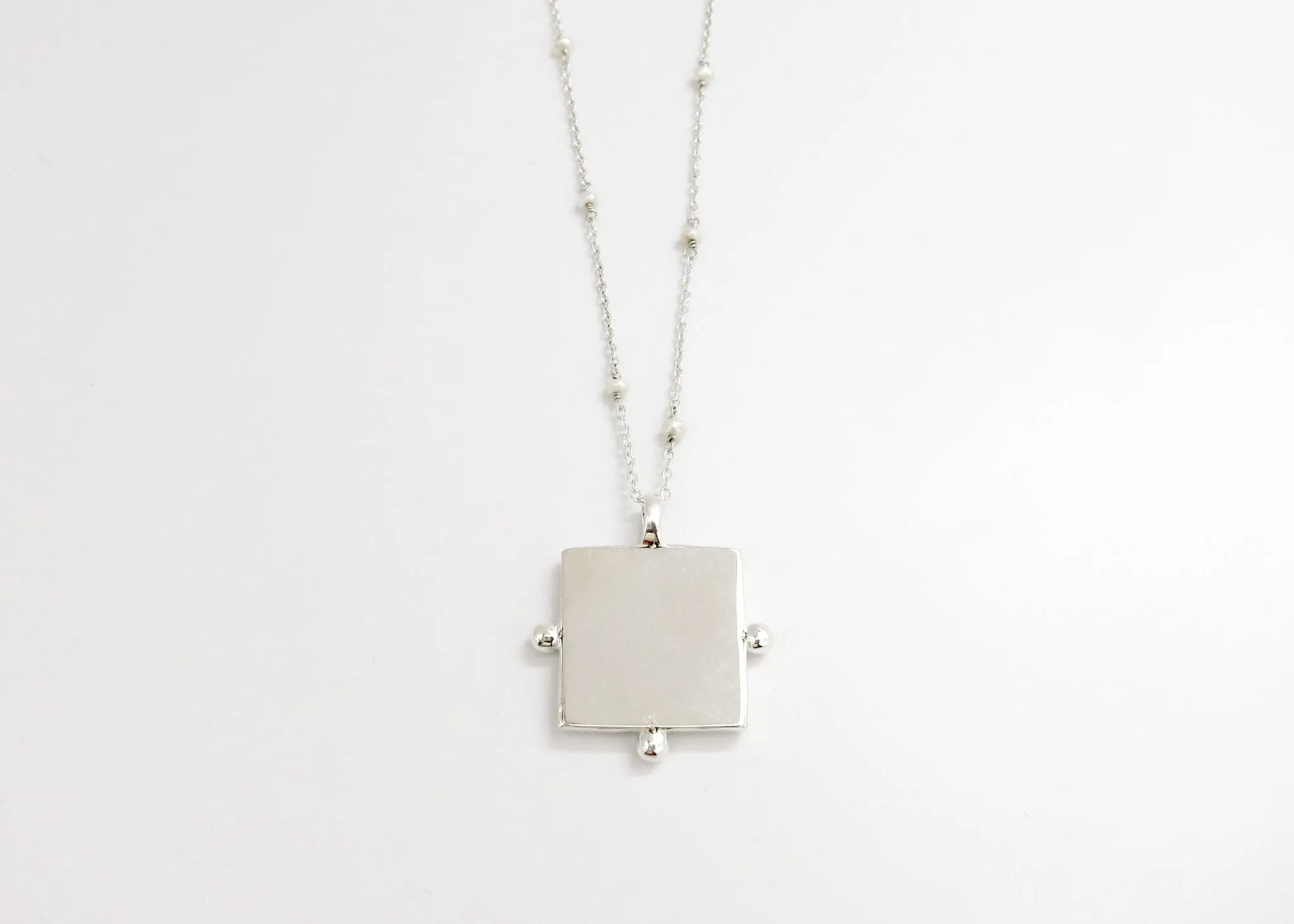 Kali (goddess) miniature painting pendant on a floating pearl chain