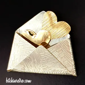 KD-TR Sterling Silver Brooch With Hearts in an Envelope