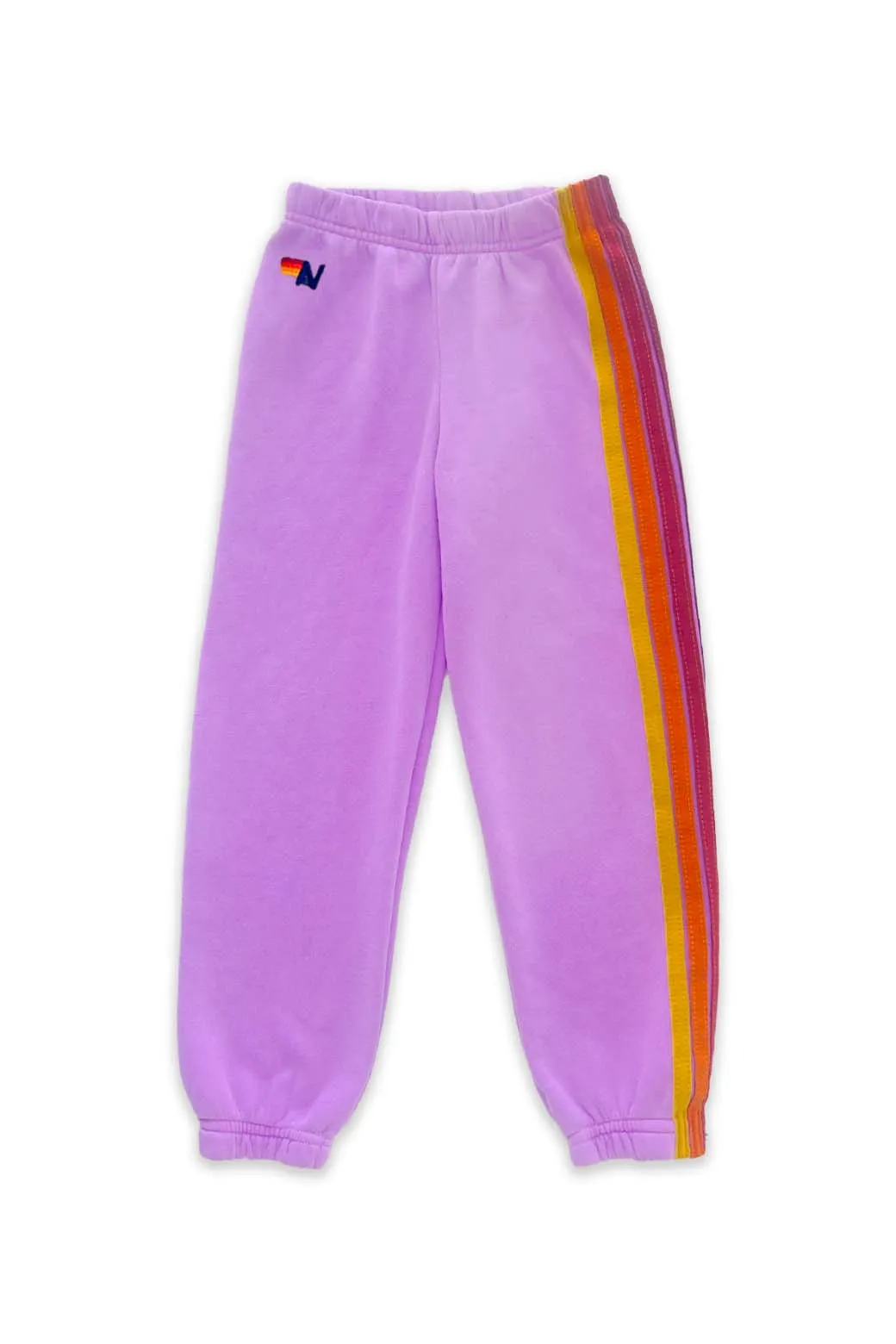 KID'S 5 STRIPE SWEATPANTS - NEON PURPLE