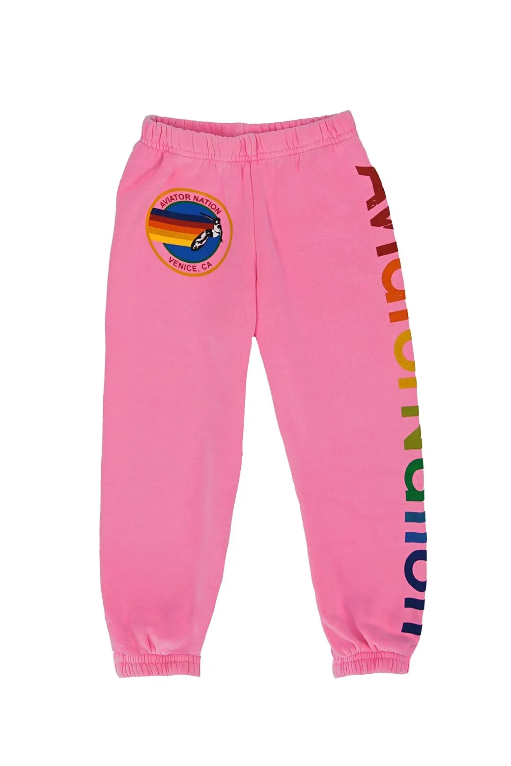 KID'S AVIATOR NATION SWEATPANTS - NEON PINK