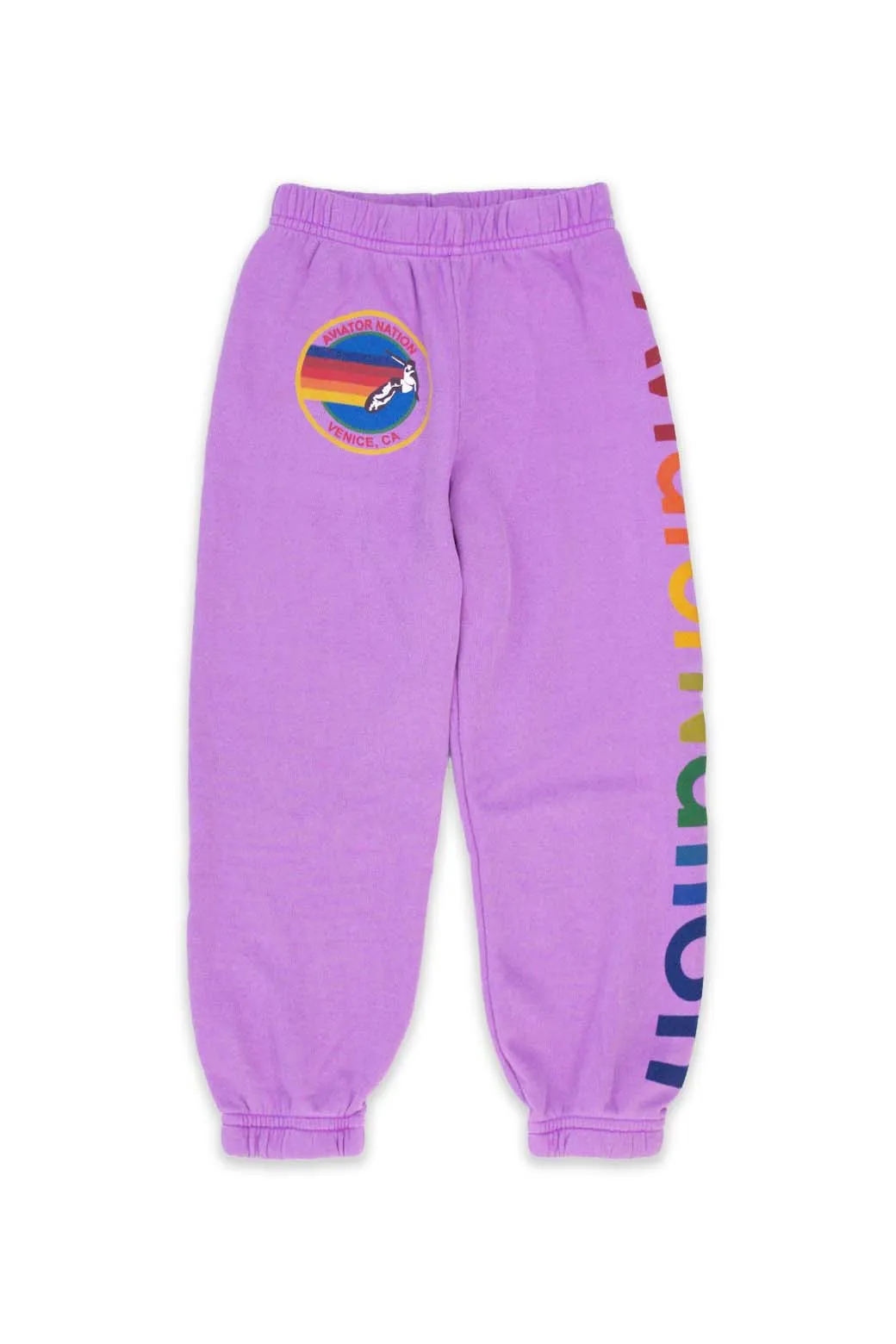 KID'S AVIATOR NATION SWEATPANTS - NEON PURPLE