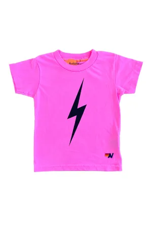 KID'S BOLT TEE - NEON PINK