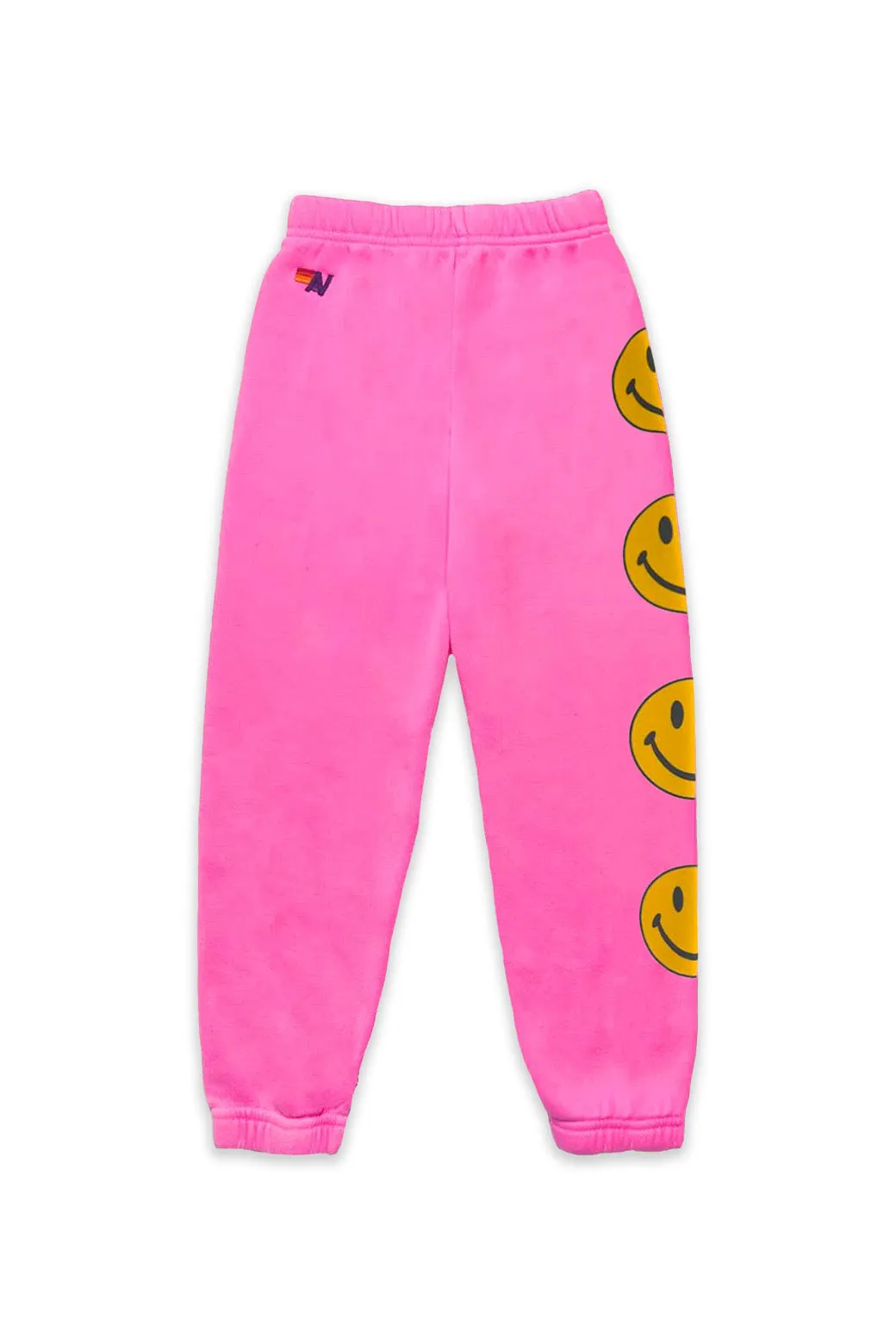 KID'S SMILEY 2 SWEATPANTS - NEON PINK