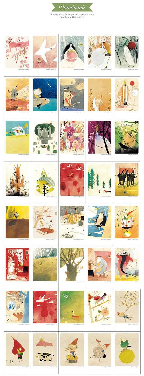 Korea illustration Mini Postcard Pinocchio  (Tin Case 40 sheets) Chun eun-sil Classic