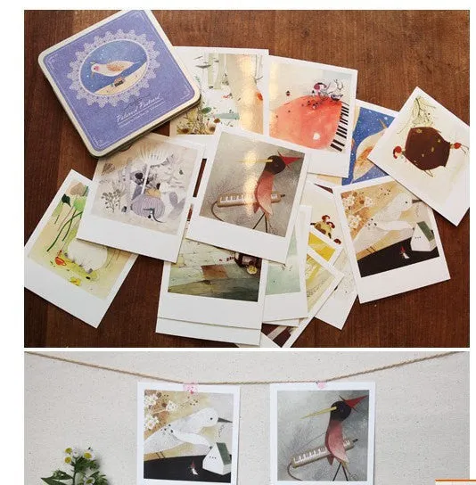 Korean Card Set in tin box - Fairy tale Birds & animals